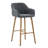 Modern Bar Stools Set of 2, Kitchen Island Tall Chairs with Back, Arm, Footrest and Solid Wood Leg, Linen Fabric Upholstered Bar Stools-2084982190