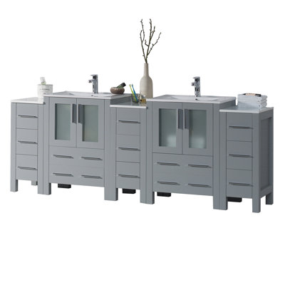 84" Double Bathroom Vanity with Sink