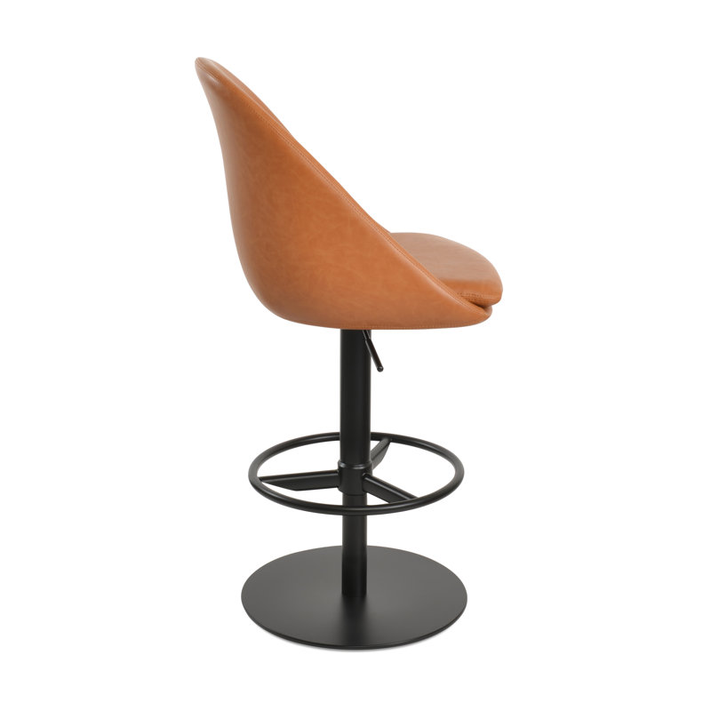 Avanos Piston Stool, Caramel, Black