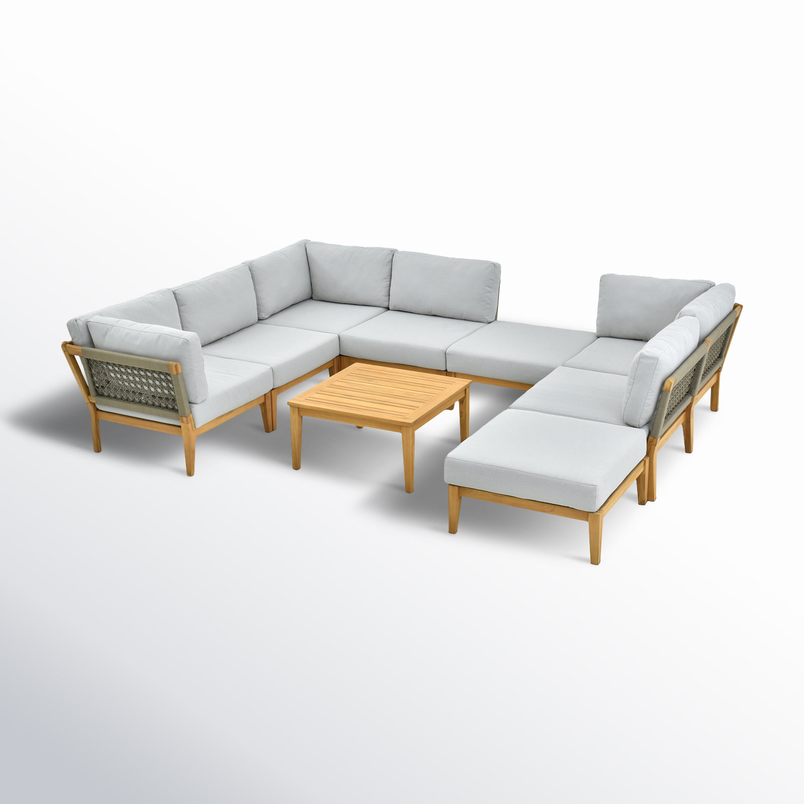 Rosanne 9 Piece Teak Seating Group with Cushions