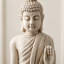 Statue de jardin de Bouddha debout, résine blanche, décor de patio zen extérieur-84493222