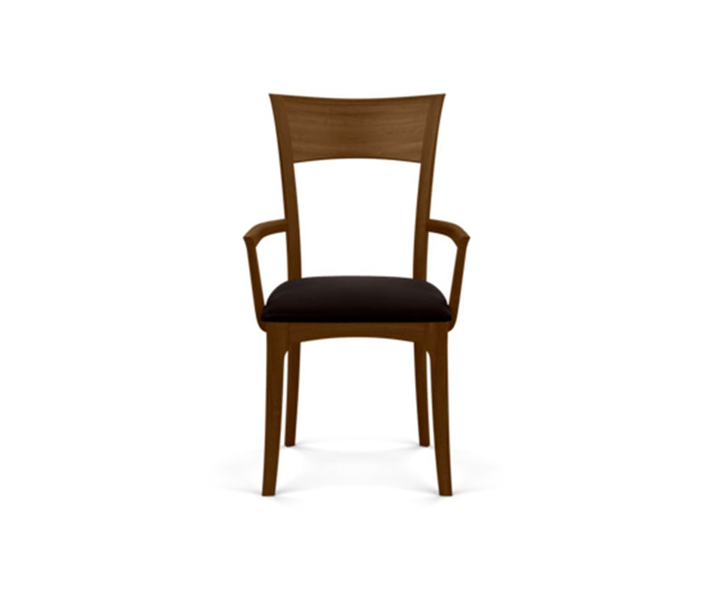 Ingrid Upholstered Arm Chair, Ebony, Natural Walnut