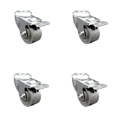 Semi Steel Swivel Bolt Hole Caster with Lock Brake