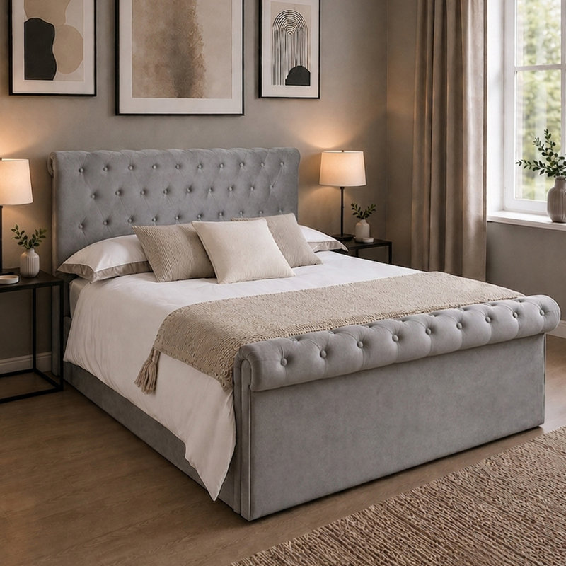 Javin Upholstered Ottoman Storage Bed, Super King (6')