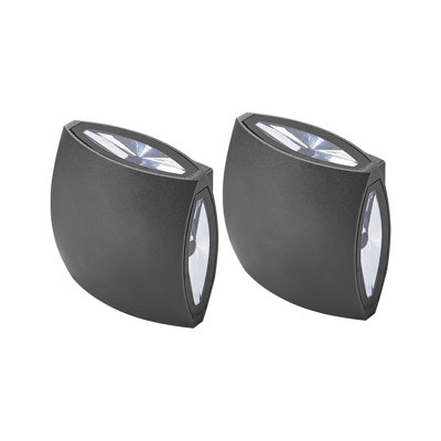 Damesha Satin Black 15cm H Integrated LED Outdoor Sconce