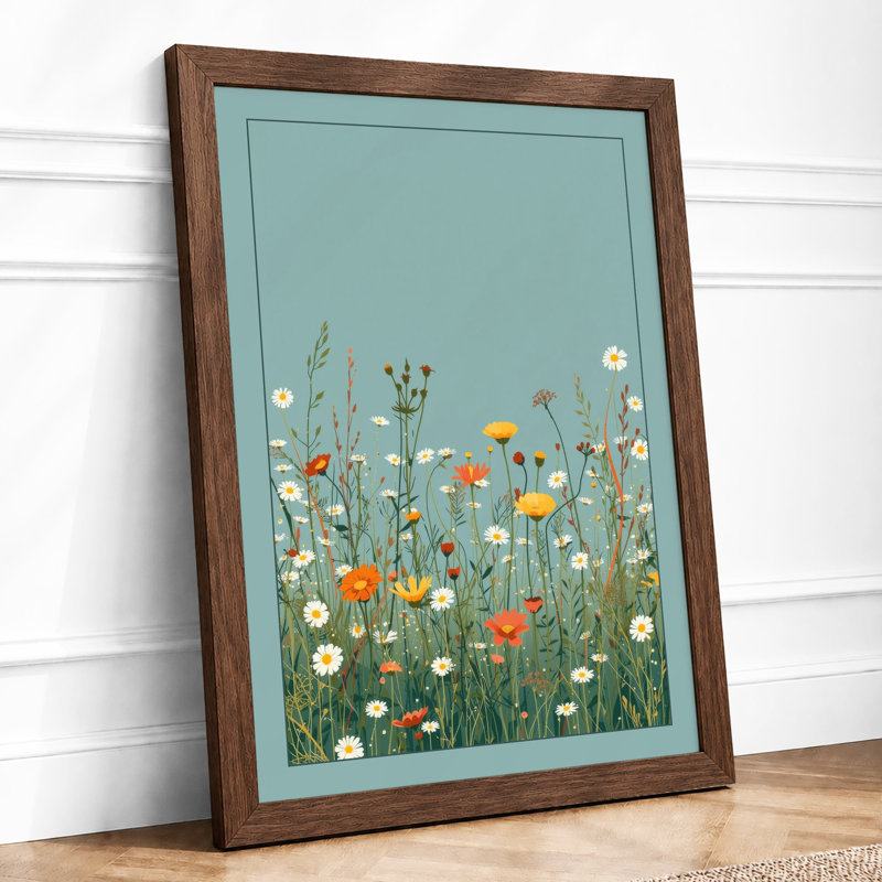 Wildflower Meadow Botanical - Print, A2 - 59.4 x 42.0 cm, Walnut