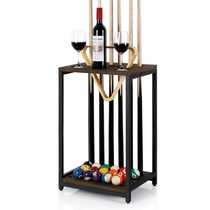 BTY Wood Pool Cue Rack, Heavy Brown
