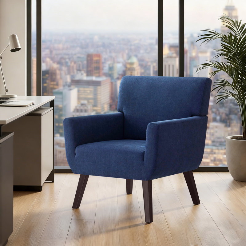 Fauteuil épais rembourré à dossier large, Bleu