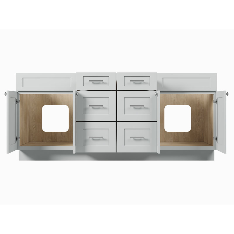 Base de meuble-lavabo double 78 po Disar, Gris