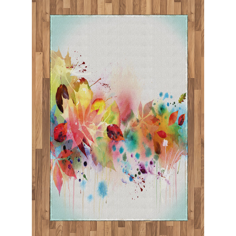 Tapis de zone bleu automne, Rectangle— 4 pi x 5 pi 8 po
