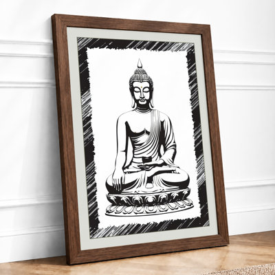 Seated Buddha Japandi - Framed Print