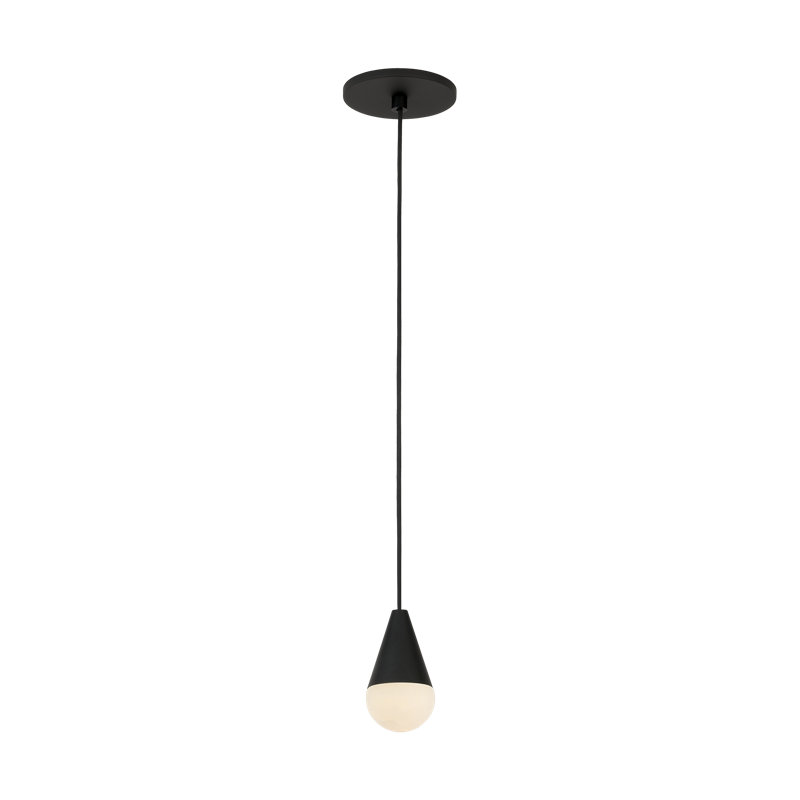 Sean Lavin Cupola 1-light Pendant in Nightshade Black with Alabaster shade