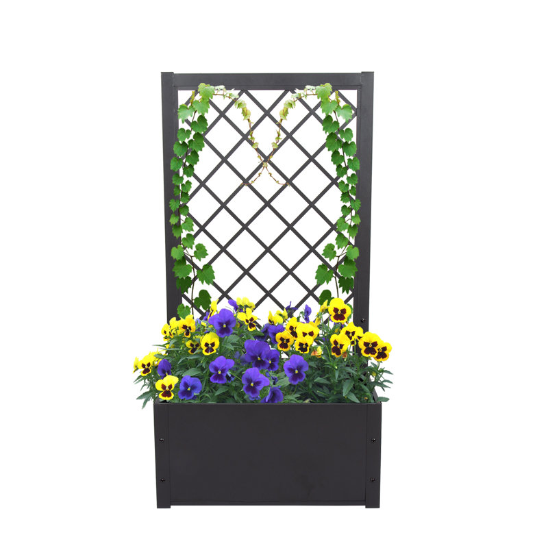 Pot à fleurs surélevé Babak en acier galvanisé avec treillis