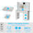 Lighted Vanity Table - LED 3-Color Touch Mirror, Glass Top, 2 Drawers-303268849