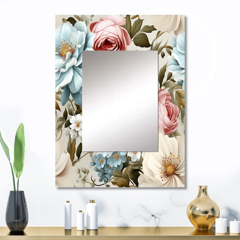 Chillcott, pastels décoratifs Boho - miroir mural décoratif floral, 32 po x 24 po