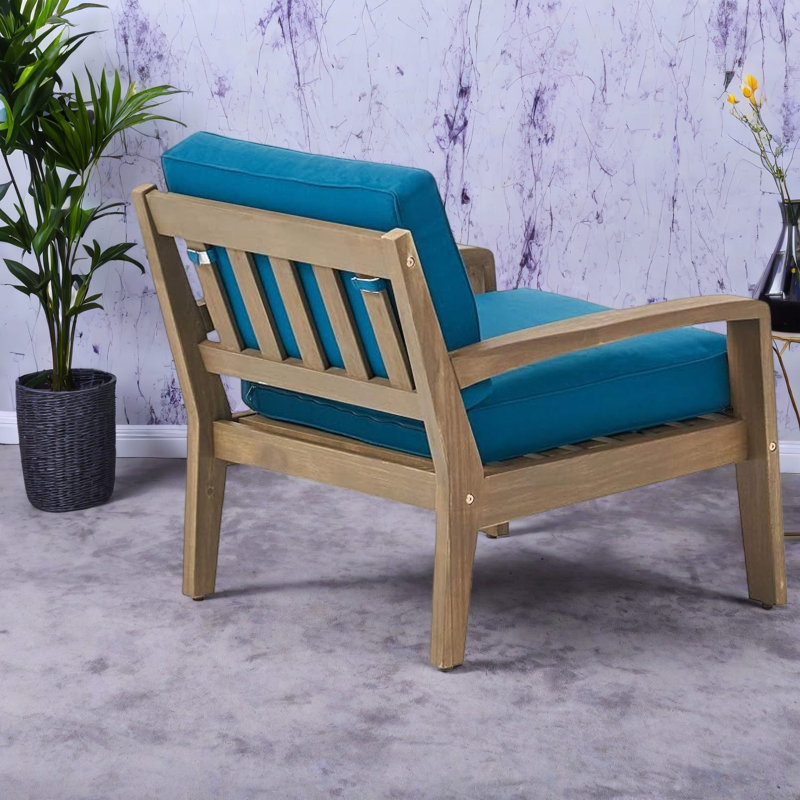 Chaises d'appoint grises confortables, structure en bois d'acacia, style classique pour l'extérieur