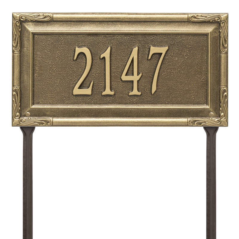 Plaque d'adresse sur 1 ligne Gardengate, Laiton antique, Oui