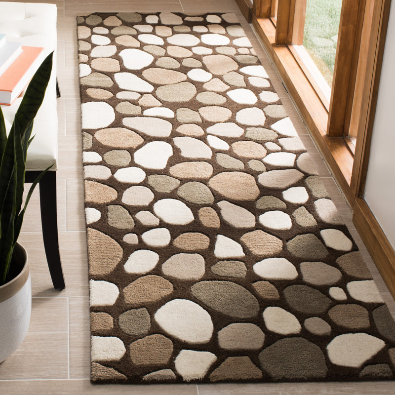 Soho Hand Tufted Wool And Viscose Abstract Rug, Runner 2'6" x 14'