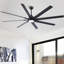 84 In Super Large Black Ceiling Fan With Remote Control 8 Blades