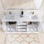 Meuble-lavabo autoportant 80 po à double cuve avec plateau en marbre de culture 80 po