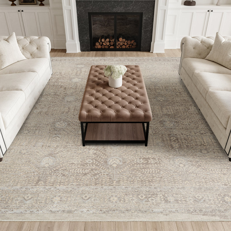 Altair 9' x 12' Beige Vintage Indoor Rug, Rectangle 9'" x 12'