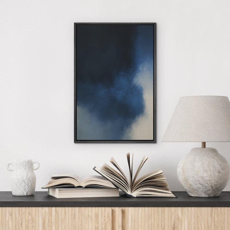 Reproduction d'art abstrait sur toile encadrée pour décoration intérieure moderne, H 36 po x l 24 po, Noir
