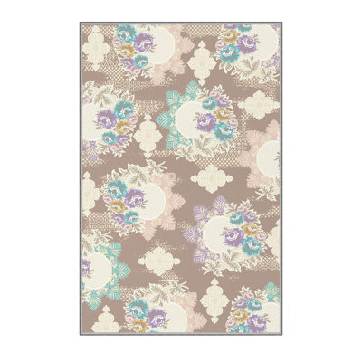 Tapis tissé élégant, 100% polyester, hauteur des poils: 0,3 po | Antibactérien et antidérapant, impression numérique 3D | Lavable à la machine, parfait pour la décoration intérieure, le salon et la chambre à coucher