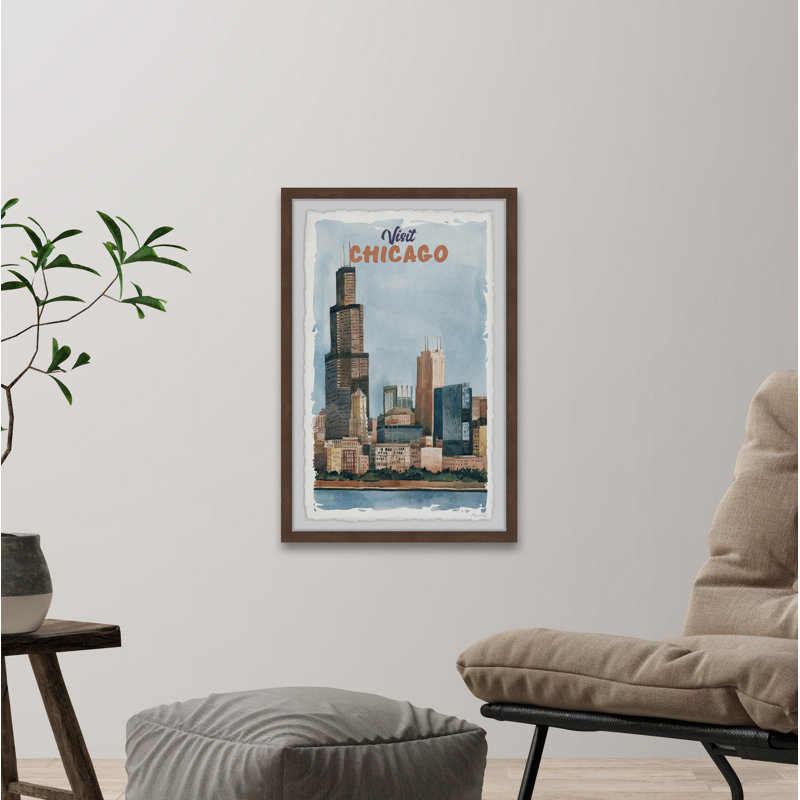 Ultimate Chicago Skyline - Cadre photo, reproduction d'art sur papier, H 30 po x l 20 po x P 1,5 po