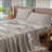 MooMee Sheet Set Extra Deep Pocket 100% Washed Cotton Linen Like Textured Lightweight Breathable-469595444-467774908