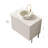 Turio 30" Bathroom Vanity With Sink, Freestanding Bathroom Storage Cabinet With 2 Doors, White Round Ceramic Basin With Stone Pattern And Carrara White Counter Top, No Faucet-2070549439