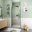 Porte de douche circulaire semi-sans cadre l 30 po x H 72 po avec verre trempé de 1 po d'épaisseur (6 mm)-123404377