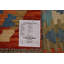 Tapis rouge / bleu / beige en laine tissé à plat à la main Ikat 8 pi 3 po x 11 pi 7 po