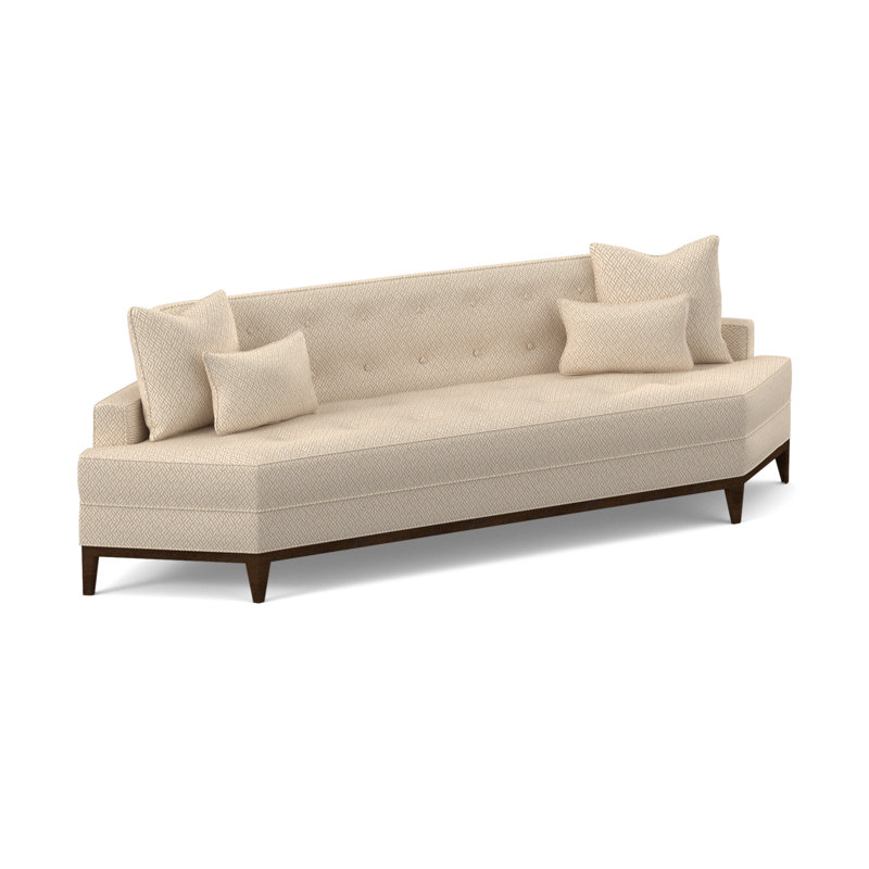 Perspective 106'' Upholstered Sofa, American Walnut, Filigree Ivory 100% Polyester