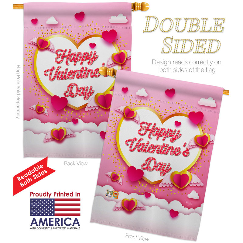 Drapeau de maison en polyester 40 x 28 po Flying Heart