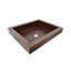 Lavabo de salle de bain rectangulaire en cuivre antique martelé à la main-73279171