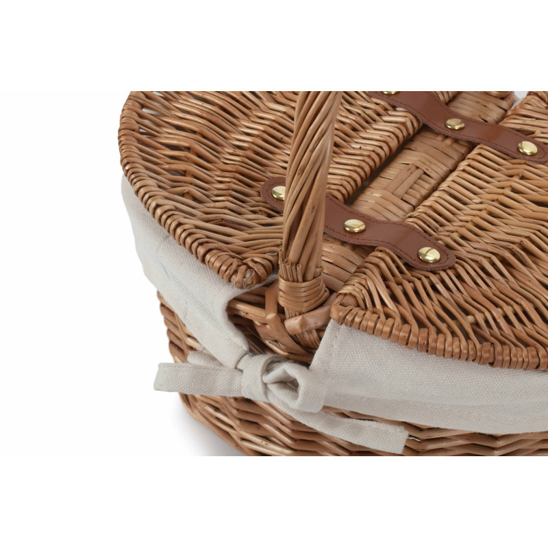 Wicker Child sized Lined Hamper, Light Steamed/White
