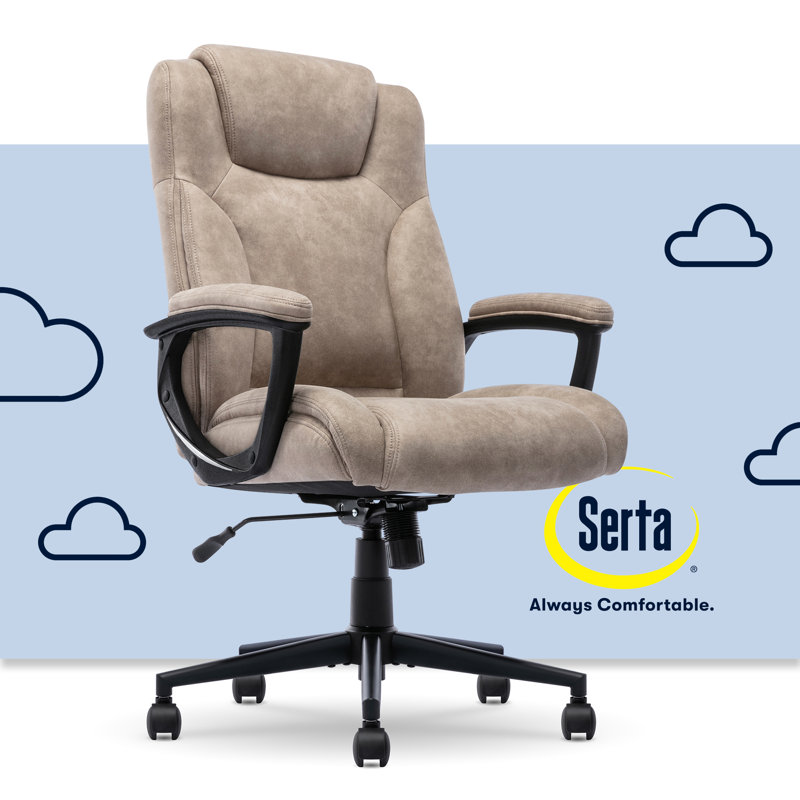 Fauteuil de direction ergonomique Serta Connor, Noir, Velvet