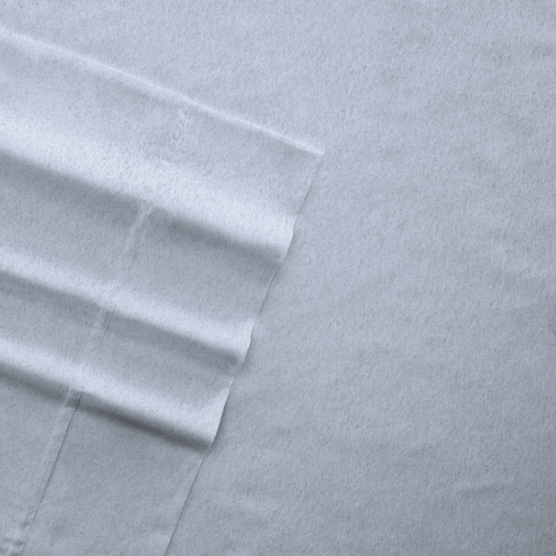 Ensemble de draps en flanelle de coton Rience, Bleu marine clair, Très grand