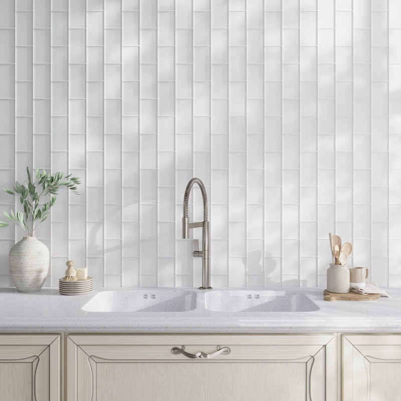 3"X 6" Matte Finished Glass Subway Tile, Warm Greige