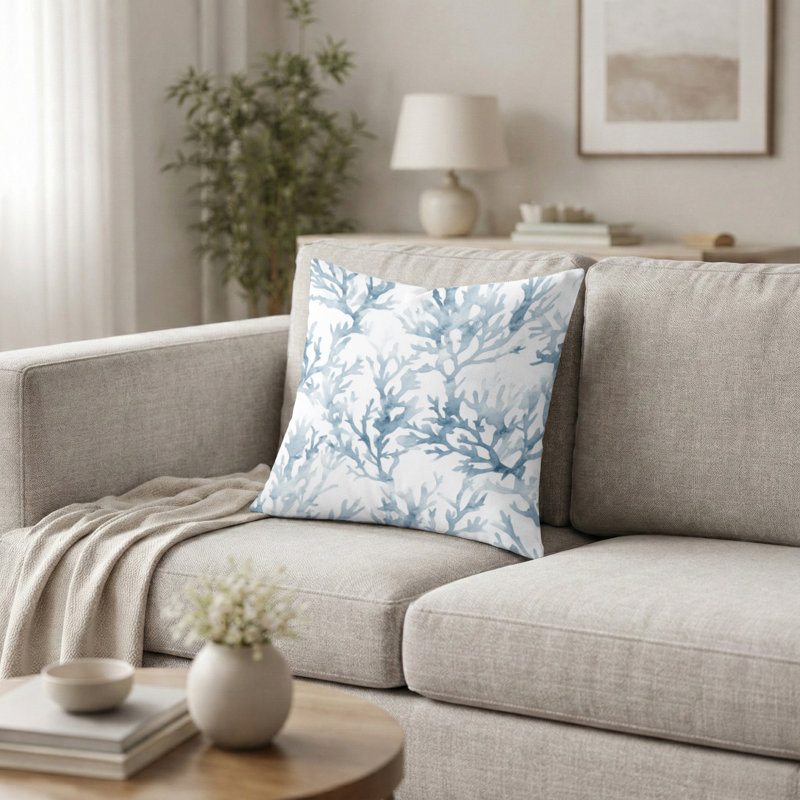 Coussin décoratif imprimé animalier - Coussin bleu marine, H 20 po x l 20 po
