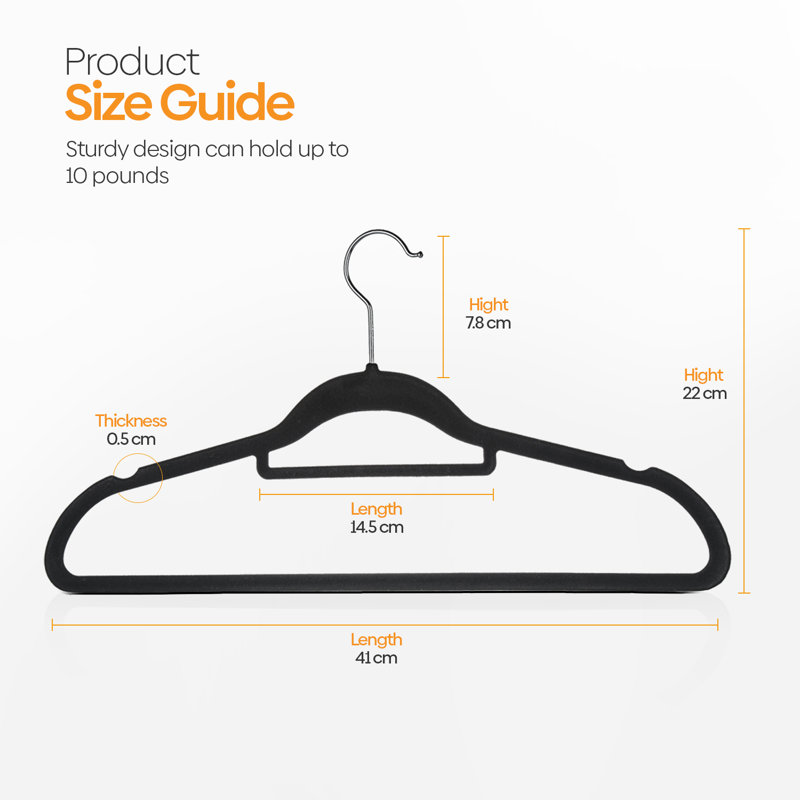 Velvet Non-Slip Standard Hanger for Tie/Belt, 24