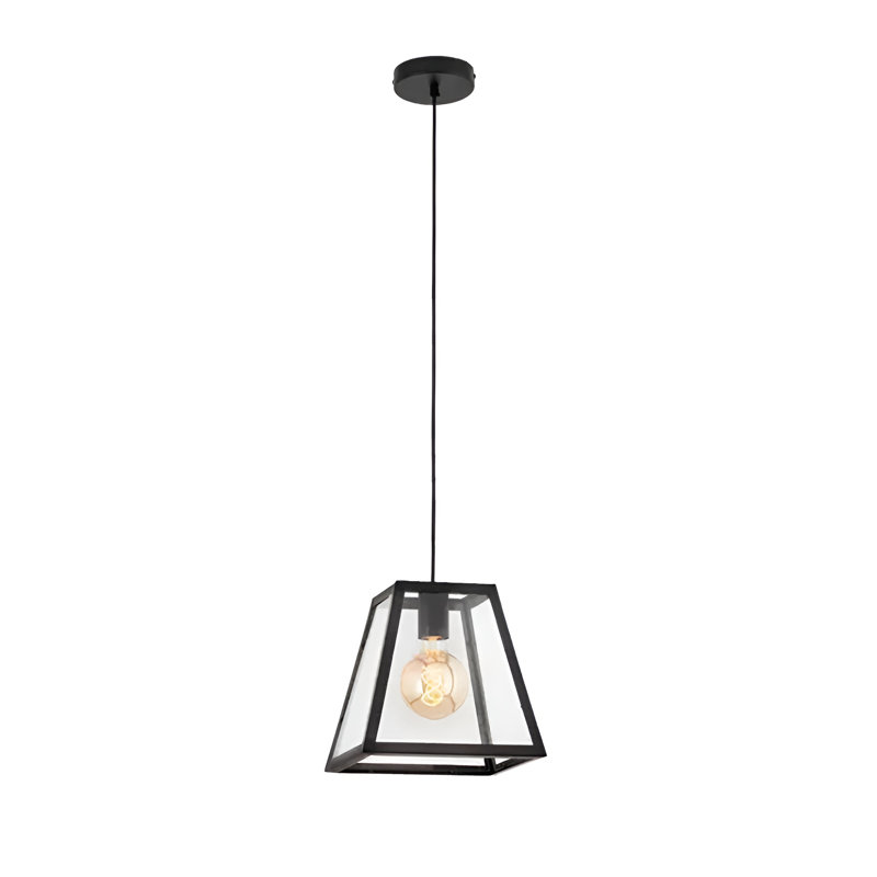 Luminaire suspendu lanterne carré noir 1 lumière