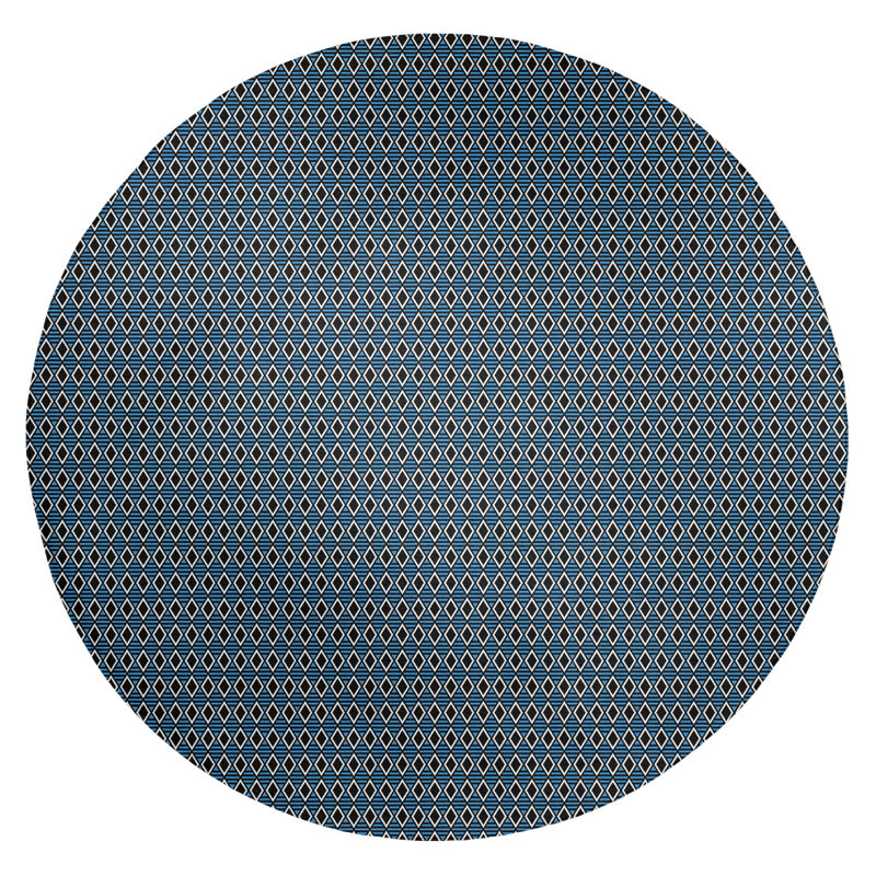 Chenille Geometric Indoor Rug, Round 5'