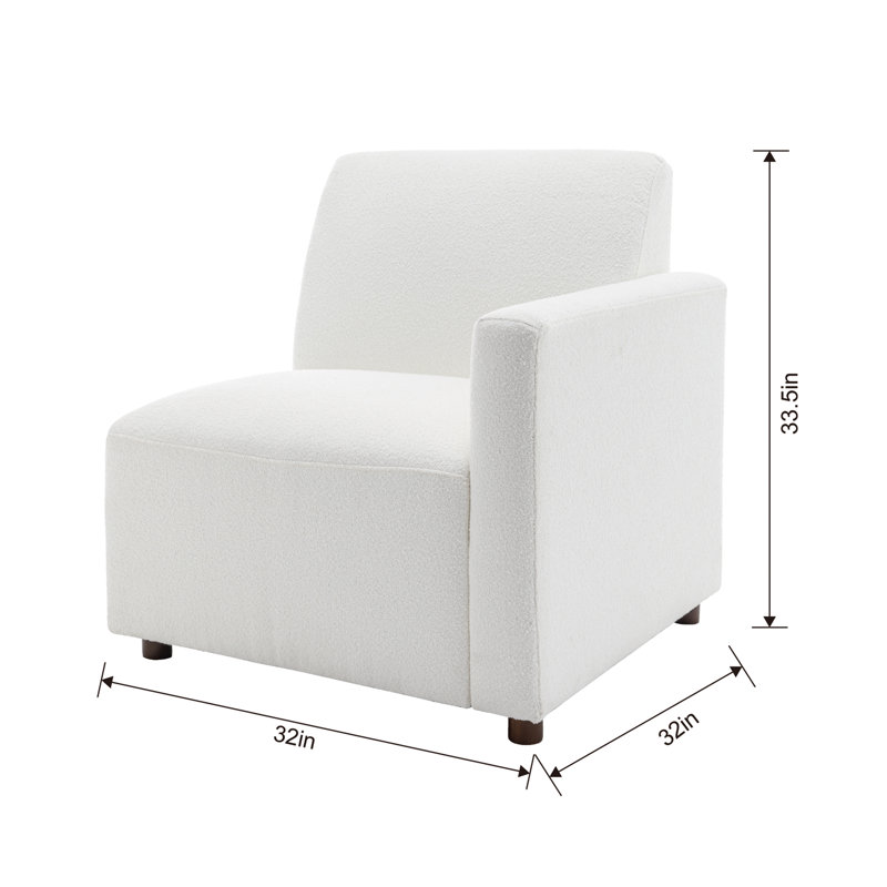 Fauteuil d'angle Duvall, Polyester crème