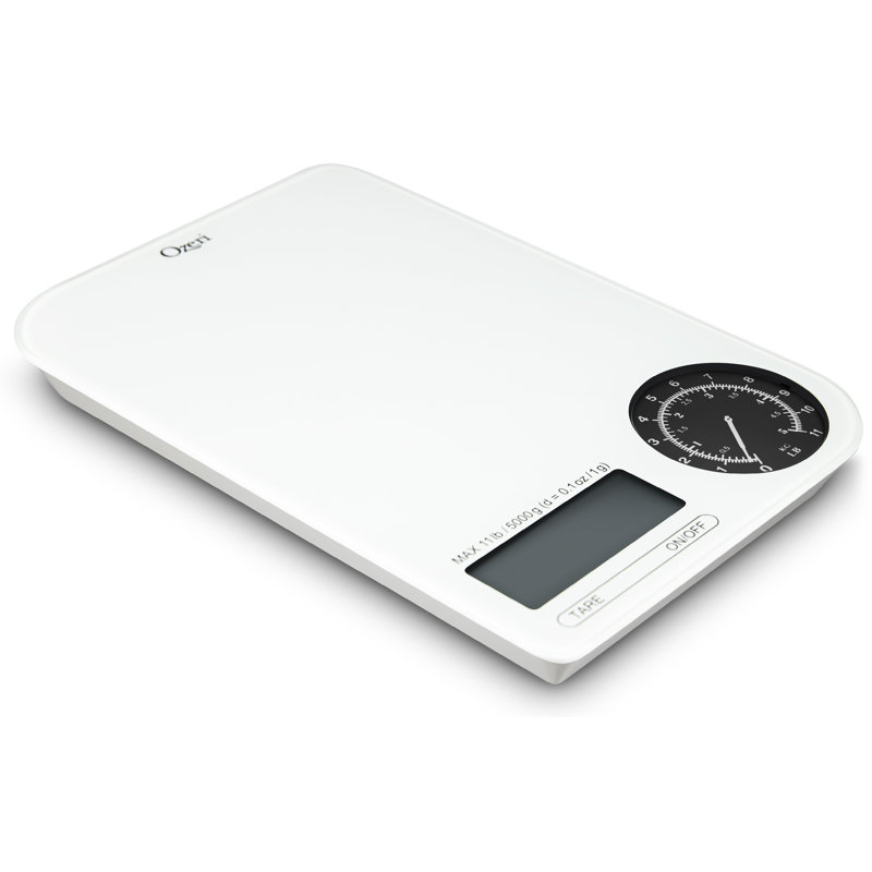 Balance de cuisine numérique Ozeri Rev avec cadran de poids électro-mécanique, Cadran noir