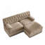 Canapé Chesterfield en velours doux capitonné à boutons avec jupe à franges et 1 repose-pieds, facile à assembler-1825073725