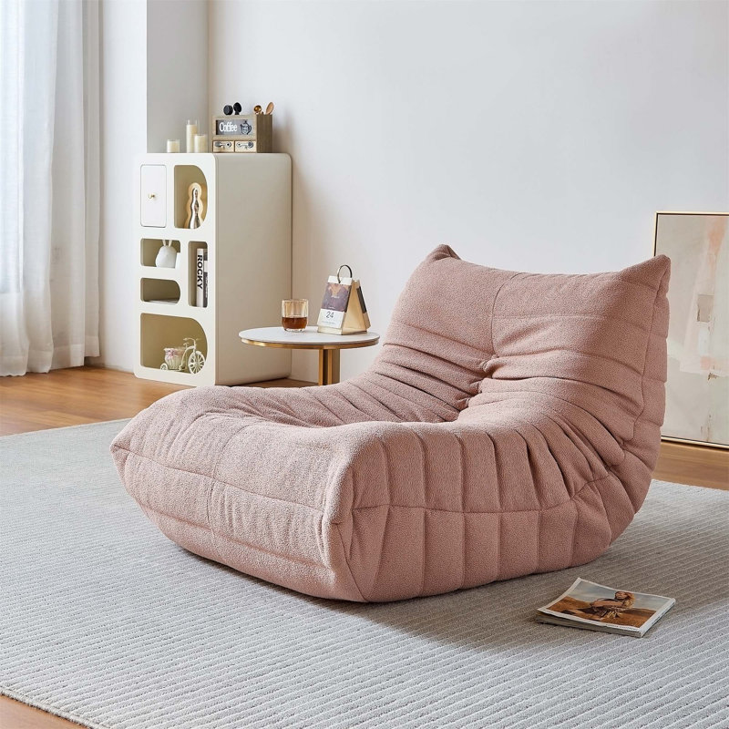 Méridienne confortable sans accoudoirs avec rembourrage en mousse pour différentes pièces, Ourson rose