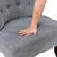 Chaise rembourrée gris foncé avec capitonnage à boutons et pieds en bois massif-1138443523