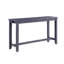 Table de salle à manger rectangulaire 4 pièces de style transitionnel, 1 et 3 tabourets, fabrication en bois massif, couleur bleu / gris antique, siège rembourré avec garniture cloutée et prise de courant pour placage