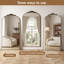 Miroir arqué rétro pleine longueur avec miroirs de plancher sculptés et surdimensionnés pour HomeDecor-33303016-33303018